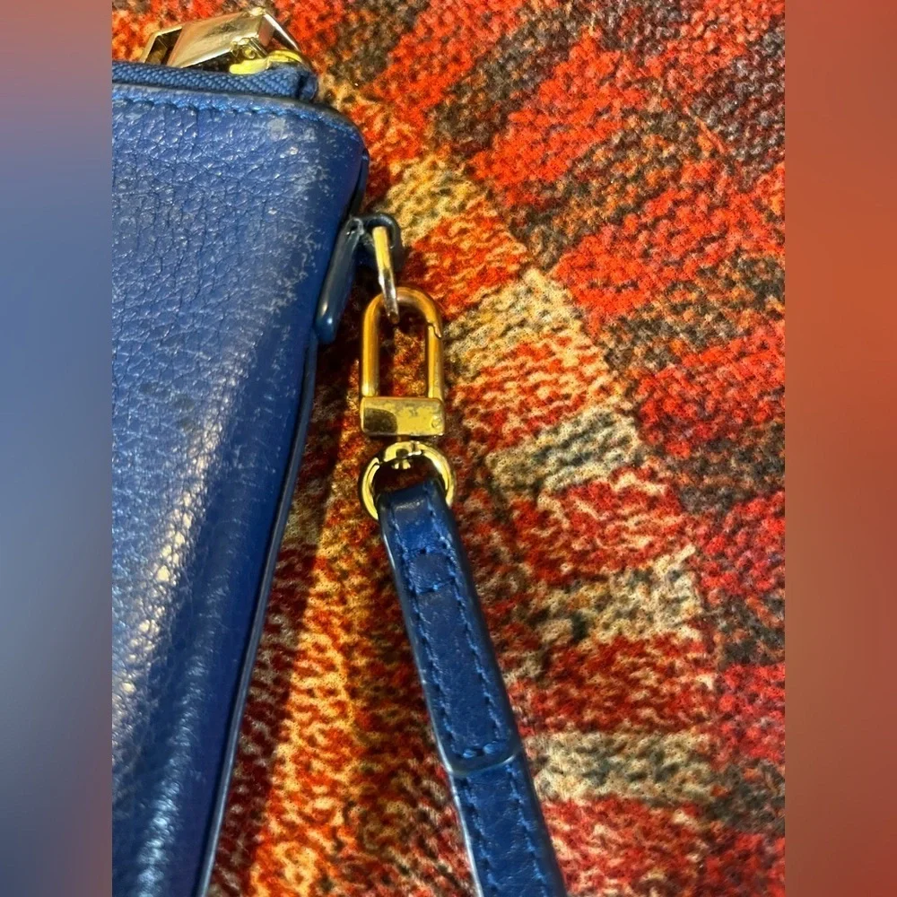 Tory Burch jelly blue wristlet